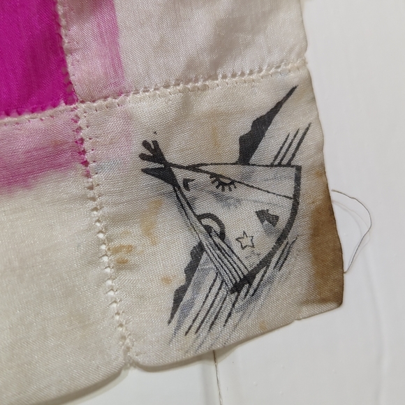 Vintage Ellensburg, WA rodeo pink silk scarf - Picture 4 of 8